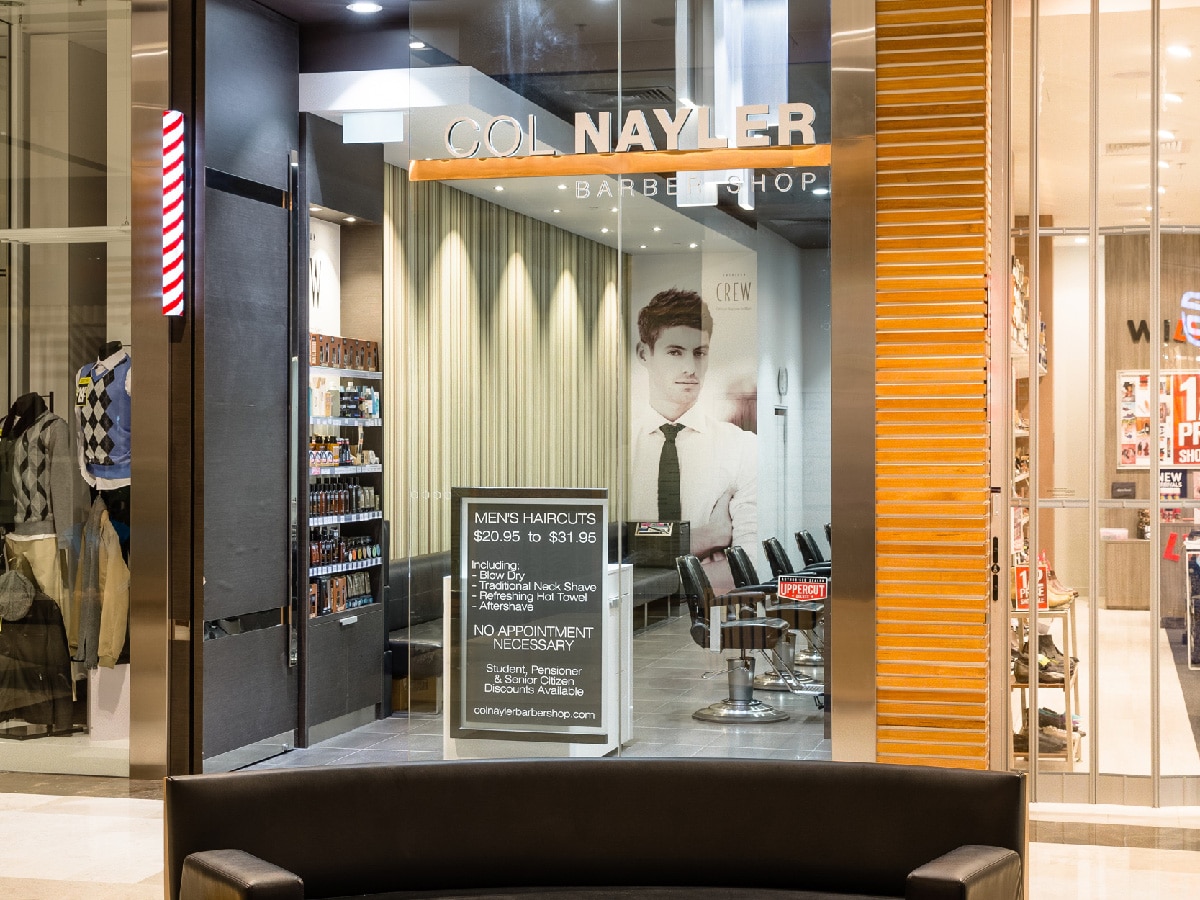 Col Nayler Carindale Barber Shop Brisbane. Market leader in men’s hairdressing since the 1950s and an icon in the industry.