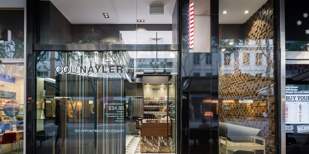 Col Nayler Queens Plaza Barber Shop Brisbane. Market leader in men’s hairdressing since the 1950s and an icon in the industry.